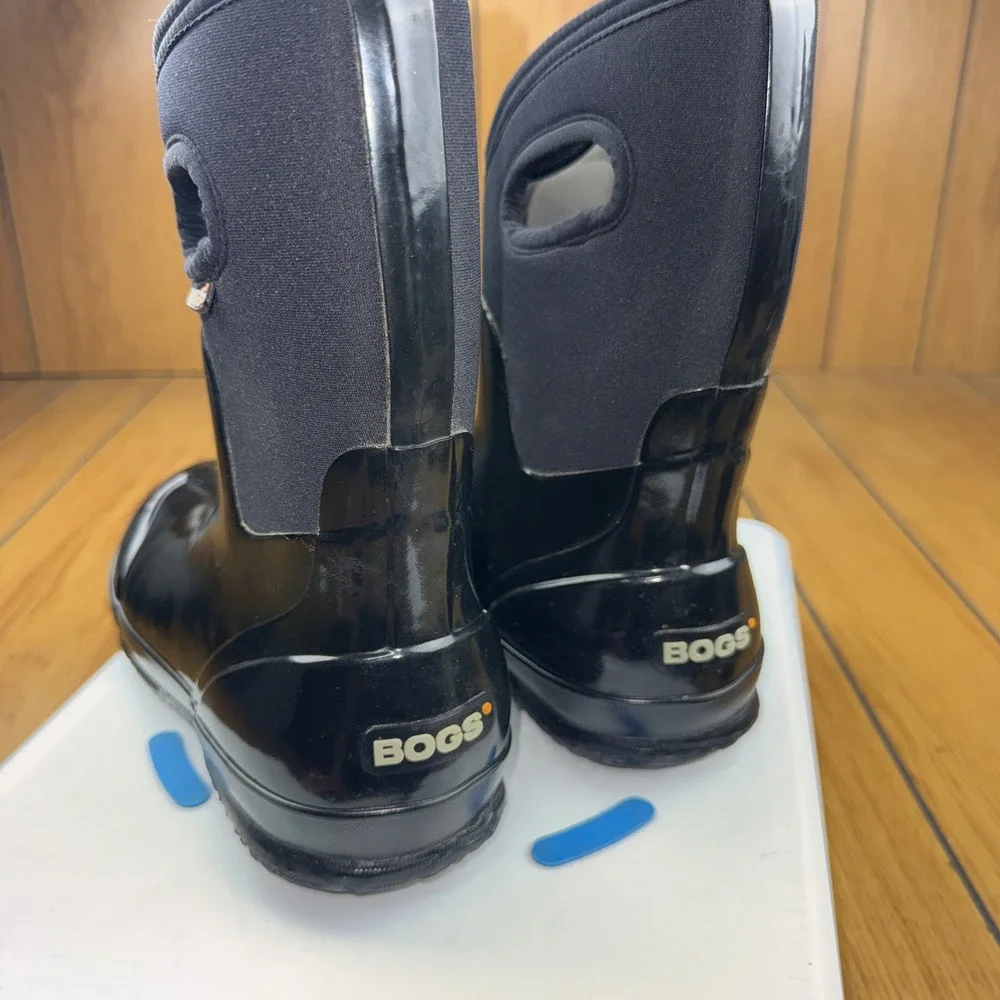 Bogs Classic Mid Handle Black Waterproof Insulated Rain Boots 60156-001 Womens 9